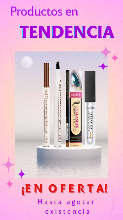 KIT LAPIZ 4 PELOS+SERUM CRECIMIENTO CEJAS Y PESTAÑAS💞
